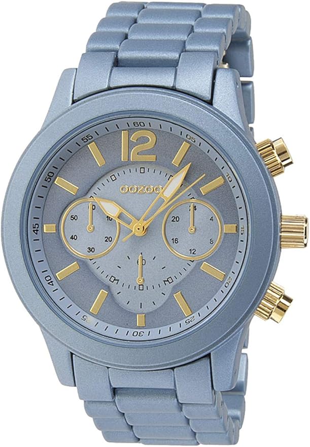 OOZOO Timepieces Full Blue Metal Bracelet